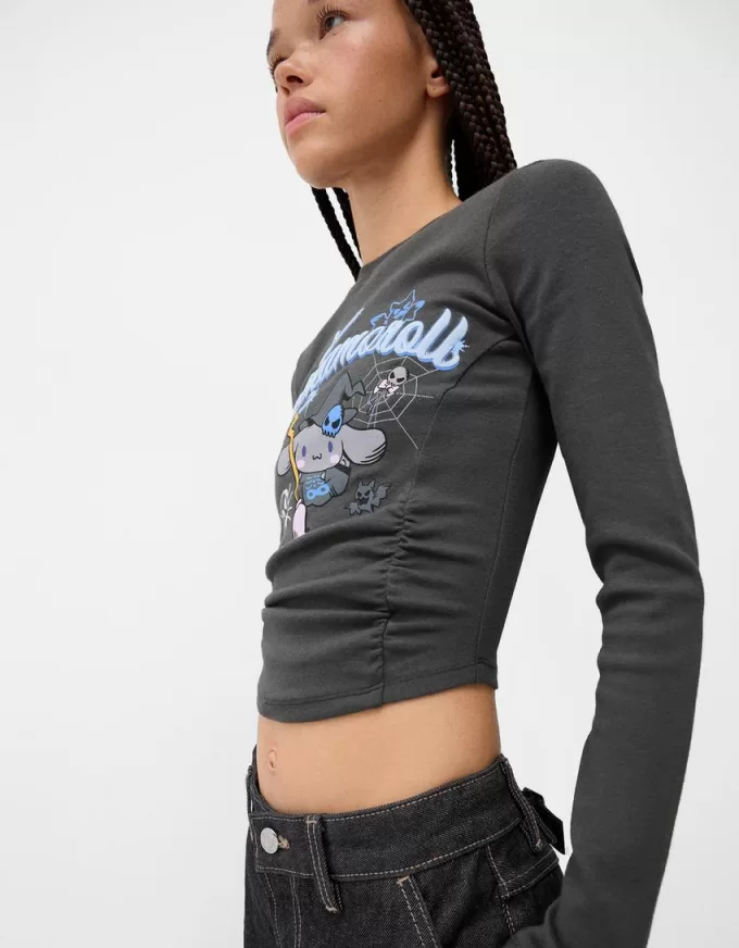 Tricou cu mânecă lungă cu imprimeu Cinnamoroll Tricou cu mânecă lungă cu imprimeu Cinnamoroll
