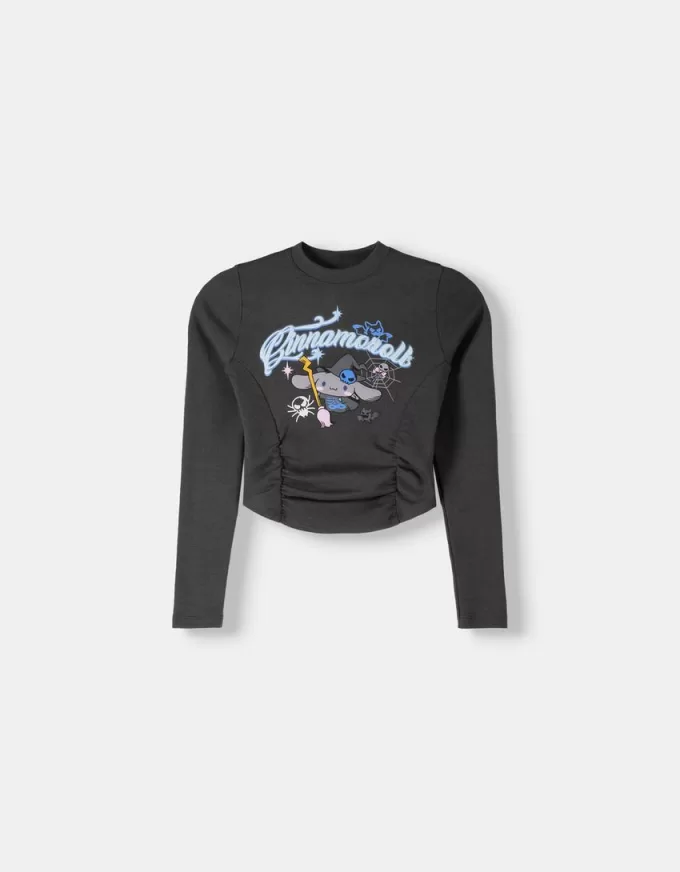 Tricou cu mânecă lungă cu imprimeu Cinnamoroll Tricou cu mânecă lungă cu imprimeu Cinnamoroll