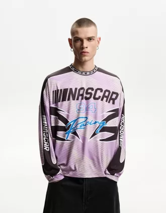 Tricou cu mânecă lungă cu imprimeu Nascar