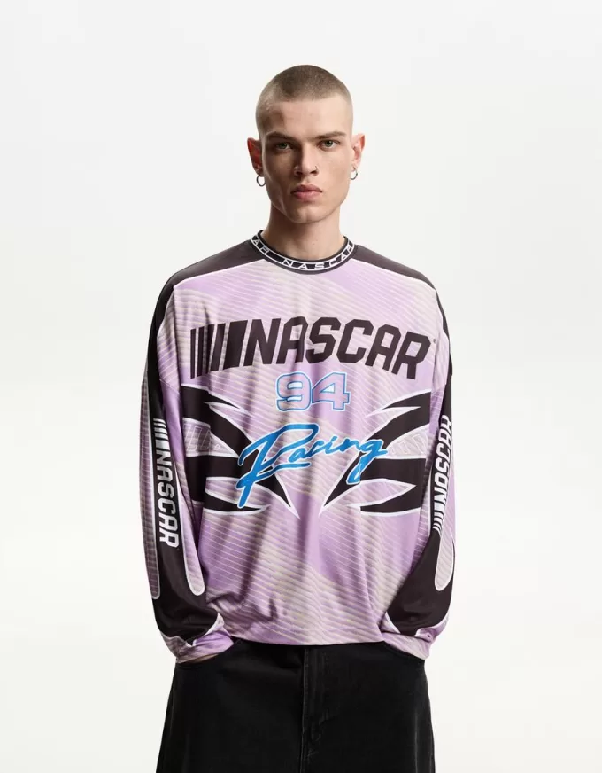 Tricou cu mânecă lungă cu imprimeu Nascar Tricou cu mânecă lungă cu imprimeu Nascar