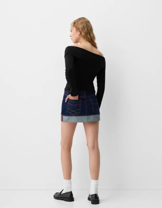Tricou cu maneca lunga cu nasturi Tricou cu maneca lunga cu nasturi
