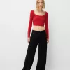 Tricou cu mânecă lungă, cu părțile strânse Tricou cu mânecă lungă, cu părțile strânse