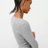 Tricou cu mânecă lungă, cu părțile strânse Tricou cu mânecă lungă, cu părțile strânse