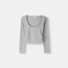 Tricou cu mânecă lungă, cu părțile strânse Tricou cu mânecă lungă, cu părțile strânse