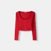 Tricou cu mânecă lungă, cu părțile strânse Tricou cu mânecă lungă, cu părțile strânse