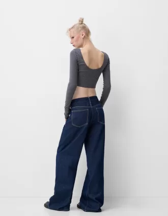 Tricou cu maneca lunga cu strasuri peste tot
