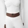 Tricou cu mânecă lungă din tricot vafe Tricou cu mânecă lungă din tricot vafe
