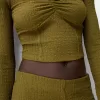 Tricou cu mânecă lungă din tricot vafe Tricou cu mânecă lungă din tricot vafe