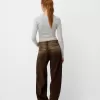 Tricou cu mânecă lungă imprimat cu nervuri, cu știfturi Tricou cu mânecă lungă imprimat cu nervuri, cu știfturi