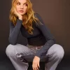 Tricou cu mânecă lungă și decolteu în V Tricou cu mânecă lungă și decolteu în V