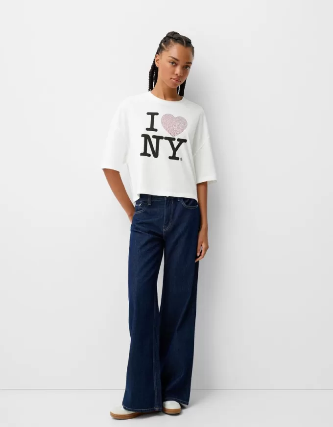 Tricou cu mânecă mijlocie I Love New York Tricou cu mânecă mijlocie I Love New York