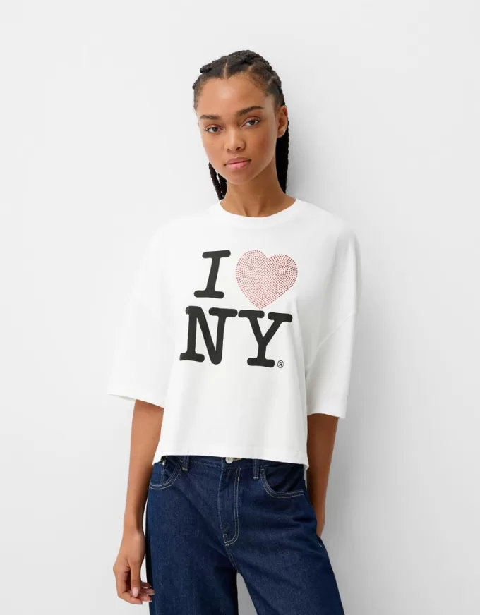 Tricou cu mânecă mijlocie I Love New York Tricou cu mânecă mijlocie I Love New York
