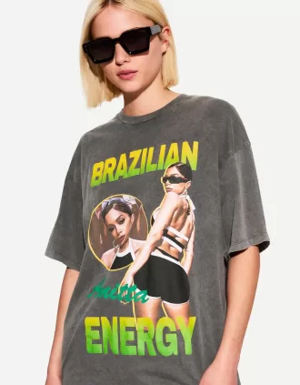 Tricou cu mânecă scurtă Anitta Brazilian Energy