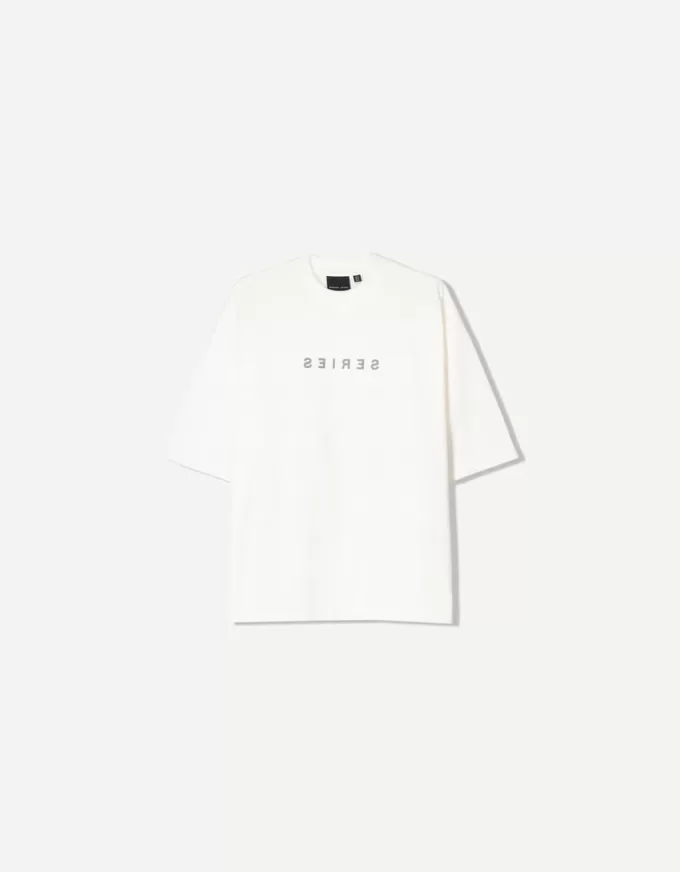 Tricou cu mânecă scurtă BERSHKA SERIES cu imprimeu Tricou cu mânecă scurtă BERSHKA SERIES cu imprimeu