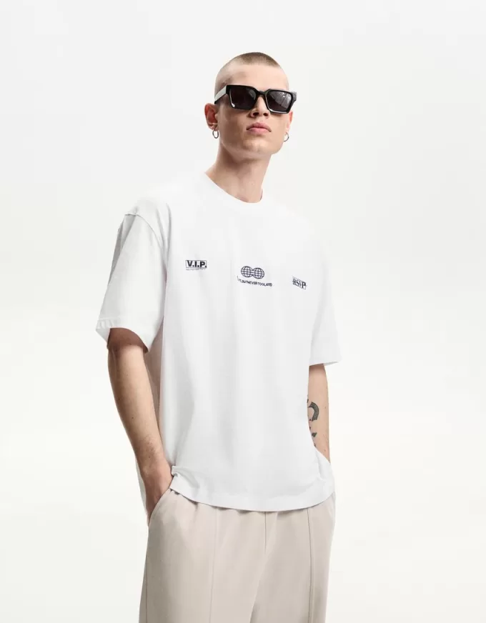 Tricou cu maneca scurta cu broderie Tricou cu maneca scurta cu broderie