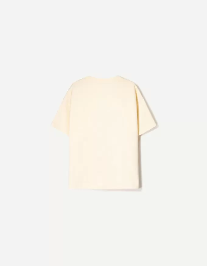 Tricou cu mânecă scurtă cu decolteu în V din bumbac greu Tricou cu mânecă scurtă cu decolteu în V din bumbac greu