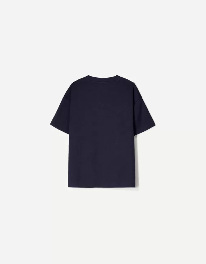Tricou cu mânecă scurtă cu decolteu în V din bumbac greu Tricou cu mânecă scurtă cu decolteu în V din bumbac greu