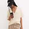 Tricou cu mânecă scurtă cu decolteu în V din bumbac greu Tricou cu mânecă scurtă cu decolteu în V din bumbac greu