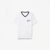 Tricou cu mânecă scurtă cu dungi sport cu imprimeu Tricou cu mânecă scurtă cu dungi sport cu imprimeu