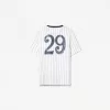 Tricou cu mânecă scurtă cu dungi sport cu imprimeu Tricou cu mânecă scurtă cu dungi sport cu imprimeu