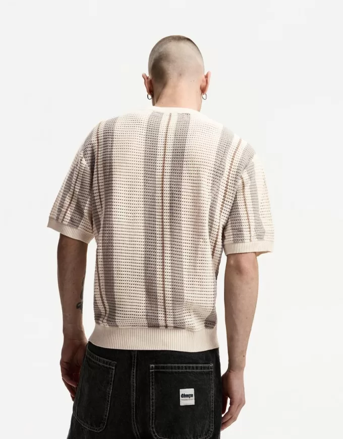 Tricou cu mânecă scurtă cu dungi texturate Tricou cu mânecă scurtă cu dungi texturate