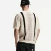 Tricou cu mânecă scurtă cu dungi texturate Tricou cu mânecă scurtă cu dungi texturate