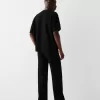 Tricou cu mânecă scurtă cu dungi texturate Tricou cu mânecă scurtă cu dungi texturate