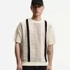 Tricou cu mânecă scurtă cu dungi texturate Tricou cu mânecă scurtă cu dungi texturate