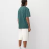 Tricou cu mânecă scurtă cu efect decolorat și imprimeu Tricou cu mânecă scurtă cu efect decolorat și imprimeu