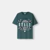 Tricou cu mânecă scurtă cu efect decolorat și imprimeu Tricou cu mânecă scurtă cu efect decolorat și imprimeu
