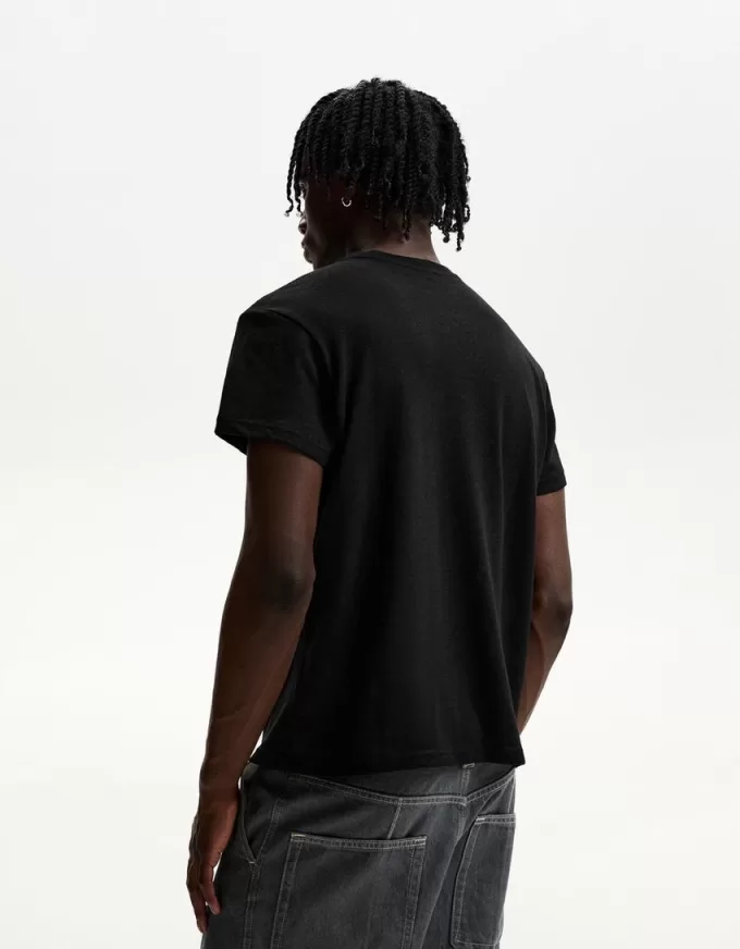 Tricou cu mânecă scurtă cu efect slub Tricou cu mânecă scurtă cu efect slub
