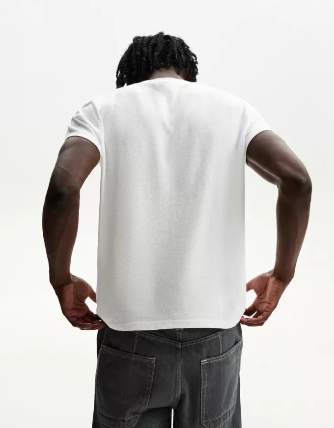 Tricou cu mânecă scurtă cu efect slub Tricou cu mânecă scurtă cu efect slub