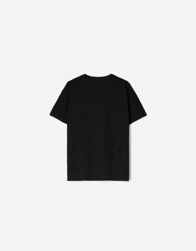 Tricou cu mânecă scurtă cu efect slub Tricou cu mânecă scurtă cu efect slub
