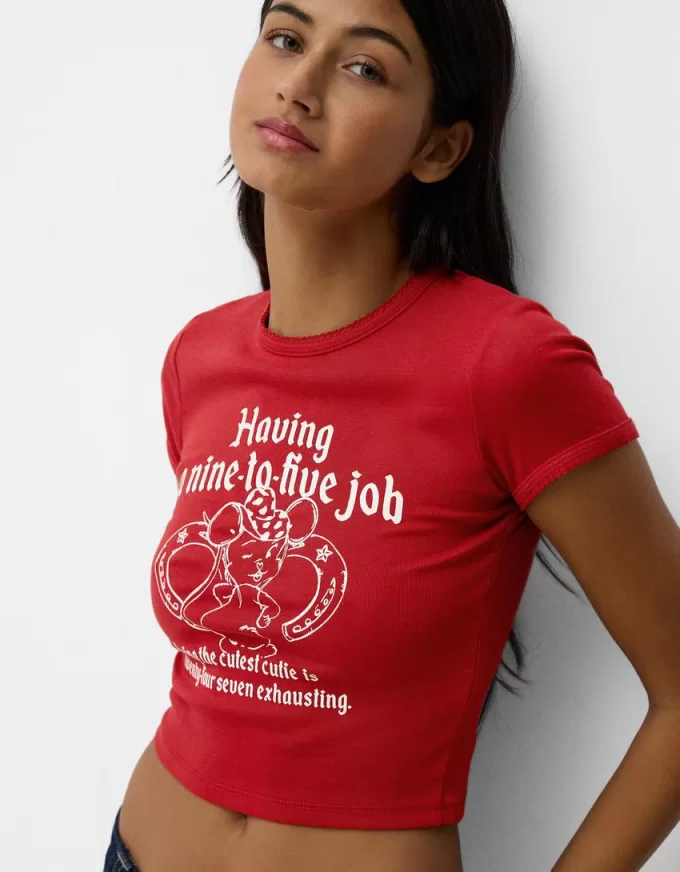 Tricou cu maneca scurta cu imprimeu Tricou cu maneca scurta cu imprimeu