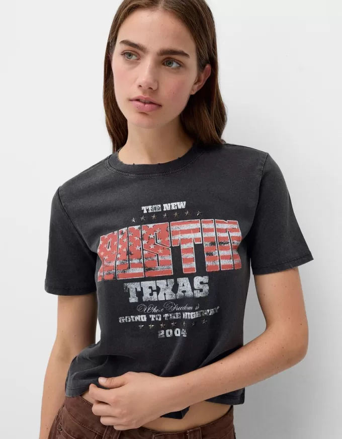Tricou cu maneca scurta cu imprimeu Tricou cu maneca scurta cu imprimeu