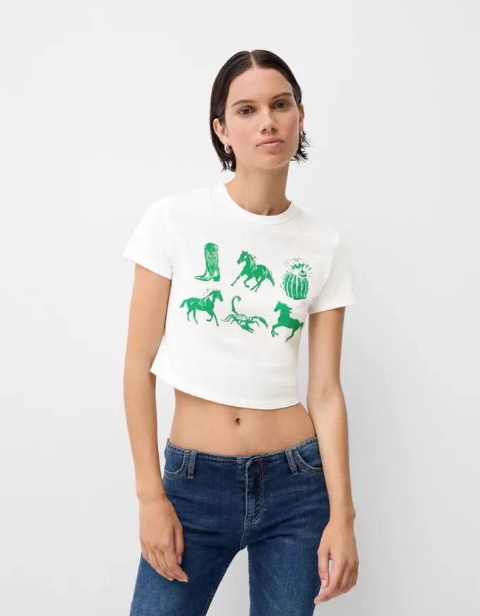 Tricou cu maneca scurta cu imprimeu Tricou cu maneca scurta cu imprimeu