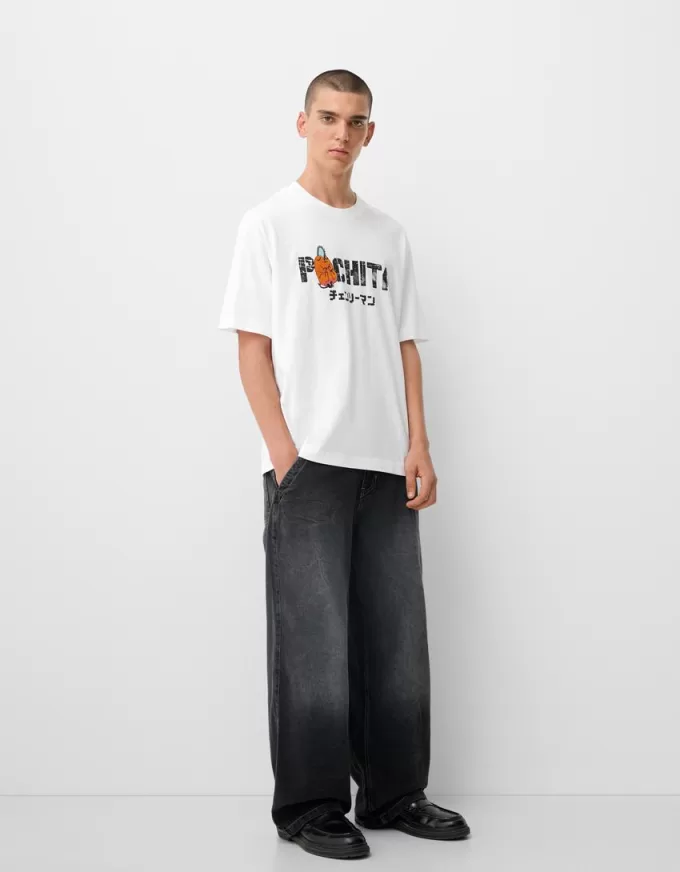 Tricou cu mânecă scurtă cu imprimeu Chainsaw Man Tricou cu mânecă scurtă cu imprimeu Chainsaw Man