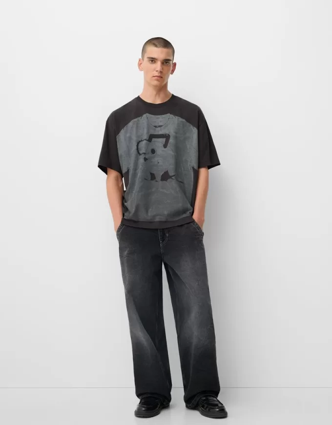 Tricou cu mânecă scurtă cu imprimeu Chainsaw Man Tricou cu mânecă scurtă cu imprimeu Chainsaw Man