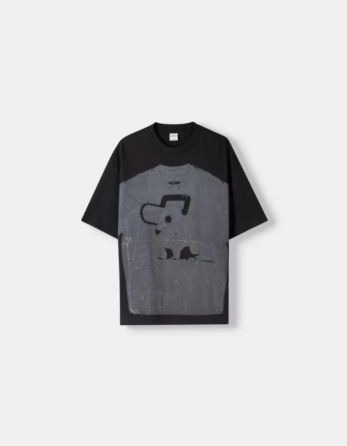 Tricou cu mânecă scurtă cu imprimeu Chainsaw Man Tricou cu mânecă scurtă cu imprimeu Chainsaw Man