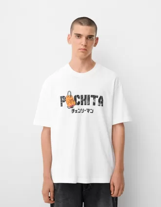 Tricou cu mânecă scurtă cu imprimeu Chainsaw Man