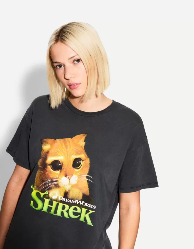 Tricou cu mânecă scurtă cu imprimeu Shrek Tricou cu mânecă scurtă cu imprimeu Shrek