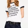 Tricou cu maneca scurta cu imprimeu contrastant Tricou cu maneca scurta cu imprimeu contrastant