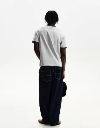Tricou cu maneca scurta cu imprimeu contrastant