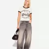 Tricou cu maneca scurta cu imprimeu contrastant Tricou cu maneca scurta cu imprimeu contrastant
