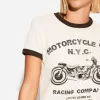Tricou cu maneca scurta cu imprimeu contrastant Tricou cu maneca scurta cu imprimeu contrastant