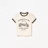 Tricou cu maneca scurta cu imprimeu contrastant Tricou cu maneca scurta cu imprimeu contrastant