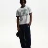 Tricou cu maneca scurta cu imprimeu contrastant Tricou cu maneca scurta cu imprimeu contrastant