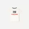 Tricou cu maneca scurta cu imprimeu contrastant Tricou cu maneca scurta cu imprimeu contrastant