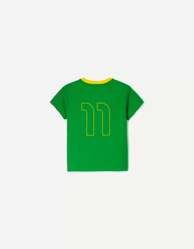 Tricou cu maneca scurta cu imprimeu contrastant Tricou cu maneca scurta cu imprimeu contrastant
