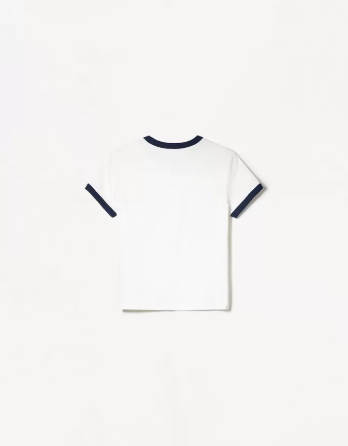 Tricou cu maneca scurta cu imprimeu contrastant Tricou cu maneca scurta cu imprimeu contrastant